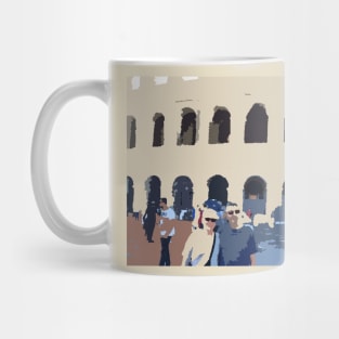 Colosseum in Rome With Tourists in the Way, graphic design Mug